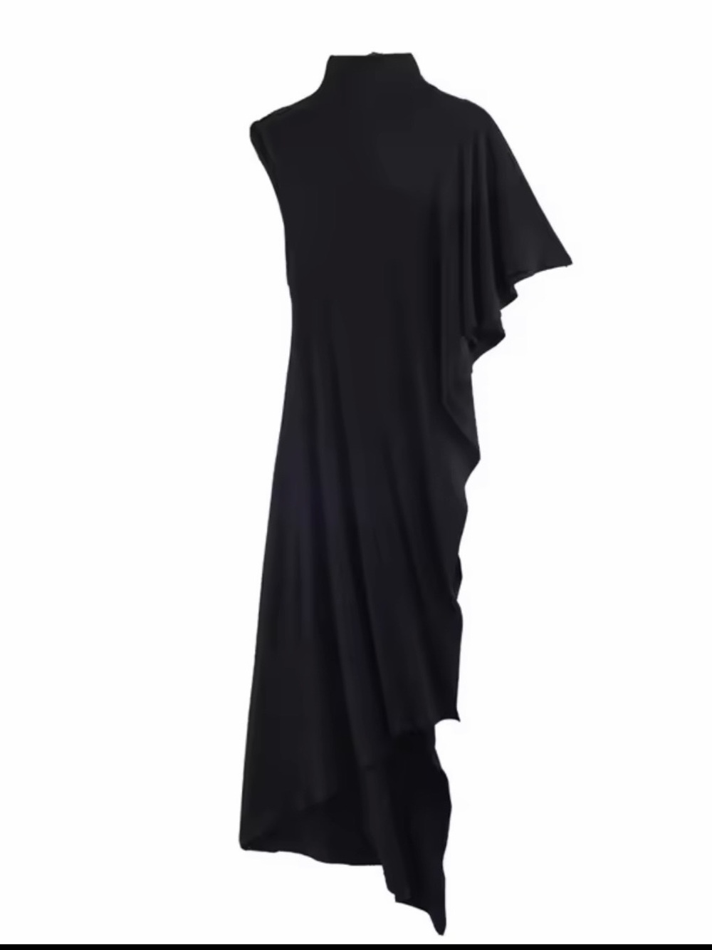Asymmetric One-Shoulder Black Top